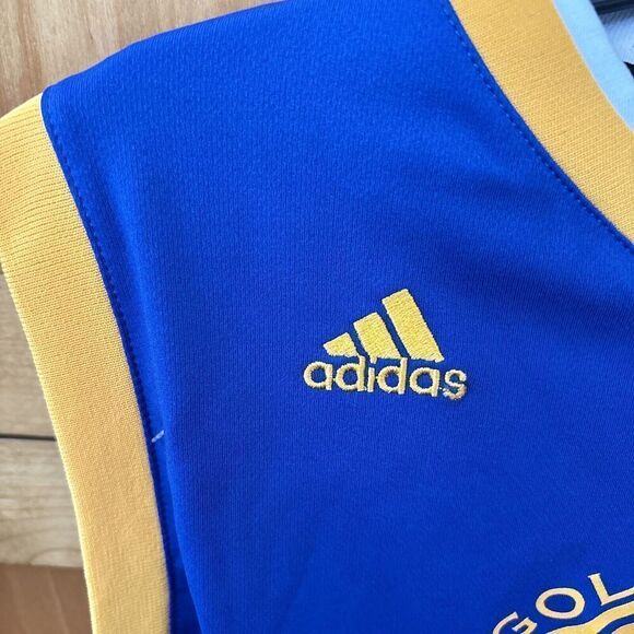Adidas Golden State Warriors Blue Yellow Basketball Kevin Durant 35 Jersey XL - Picture 2 of 8